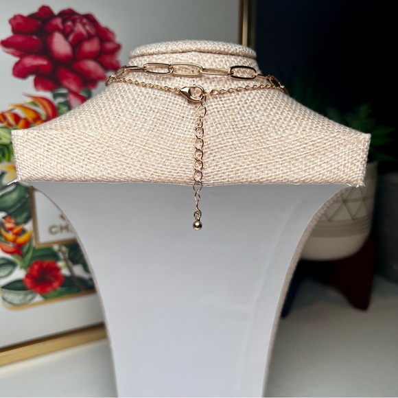 Layered Gold Necklace Flower Charm Whimsical Minimal Modern Boho Soft Fairycore - Picture 5 of 5